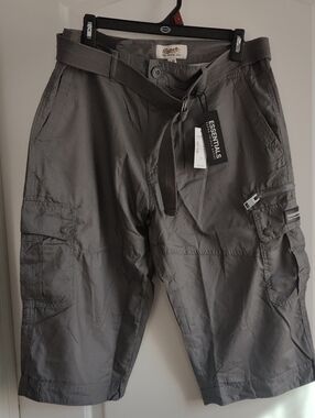Essentials Men’s Gray Cargo Shorts - Essentials